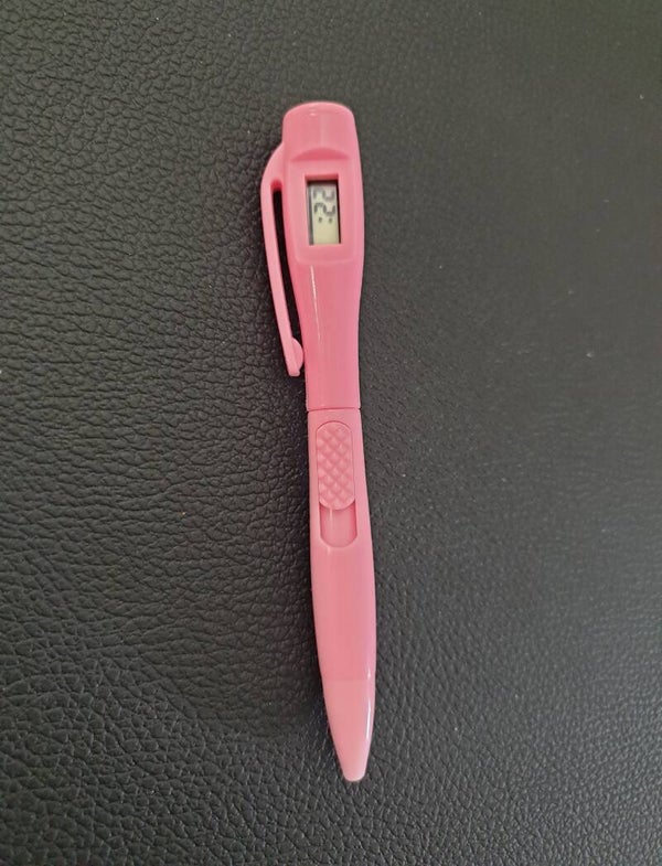 Stylo avec montre intégrée rose