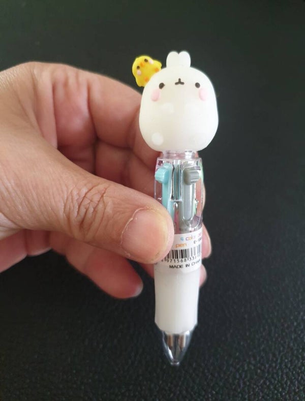 Mini stylo 4 couleurs blanc