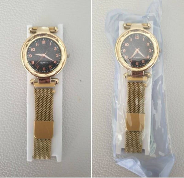 Montre magnétique dorée