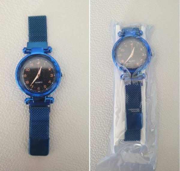 Montre magnétique bleue