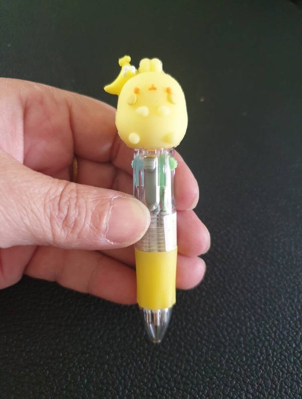 Mini stylo 4 couleurs jaune