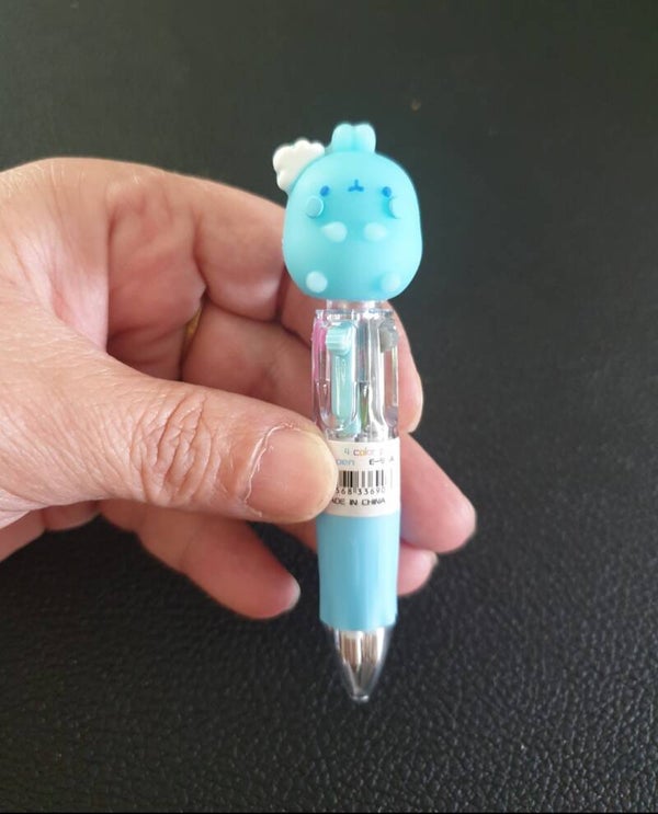 Mini stylo 4 couleurs bleu