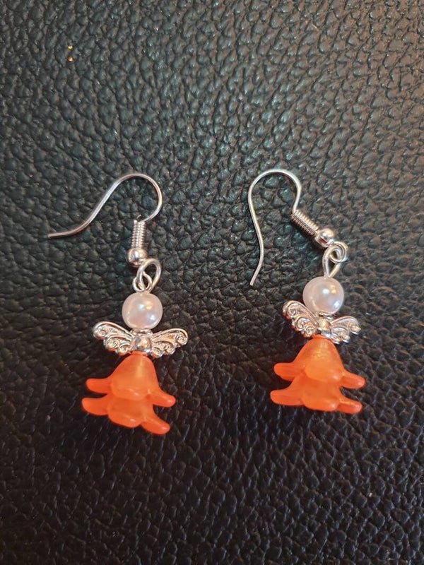 Boucles d'oreilles Anges oranges fait main