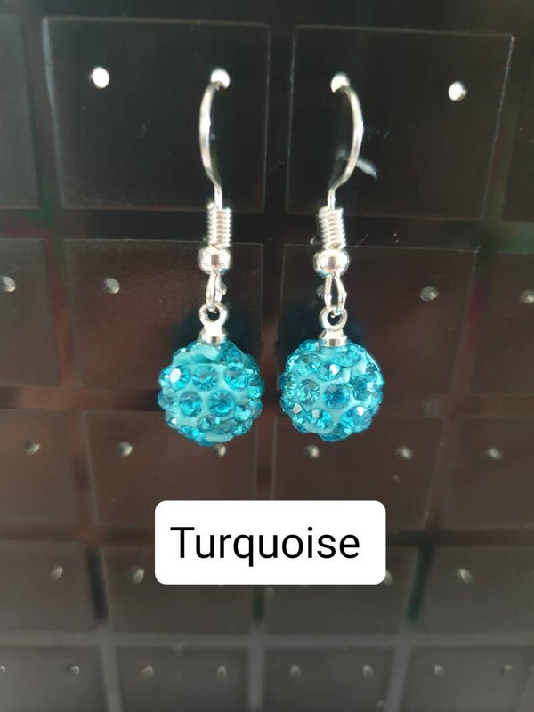 Boucles d'oreilles disco "turquoise"