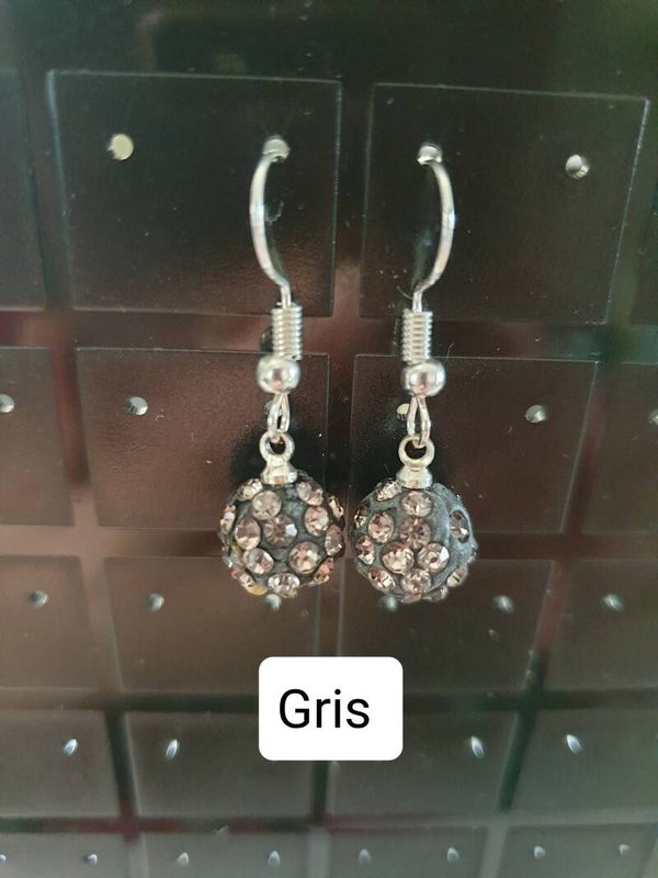 Boucles d'oreilles disco "gris"