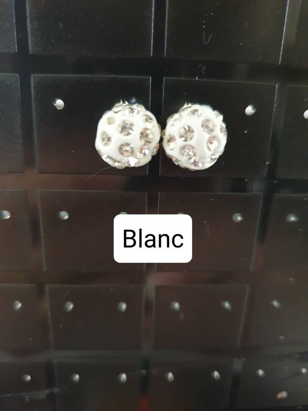Boucles d'oreilles disco blanc