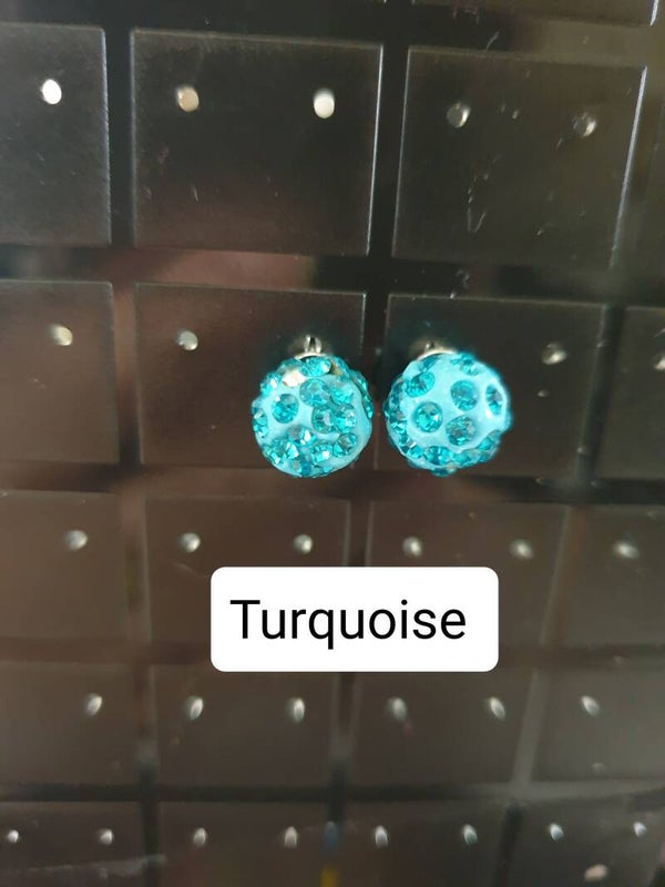 Boucles d'oreilles disco turquoise