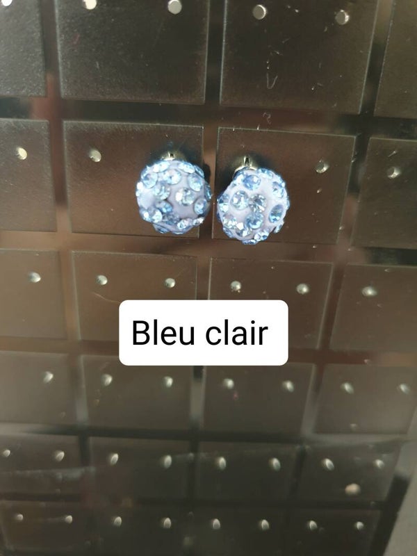 Boucles d'oreilles disco bleu clair