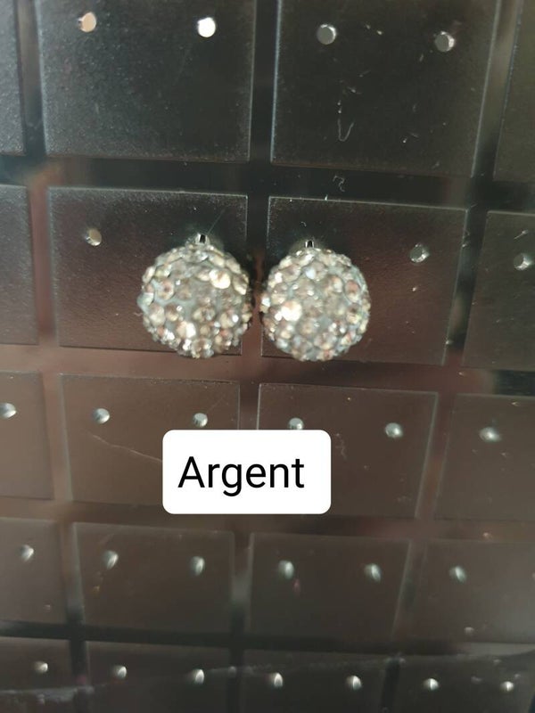 Boucles d'oreilles disco argent