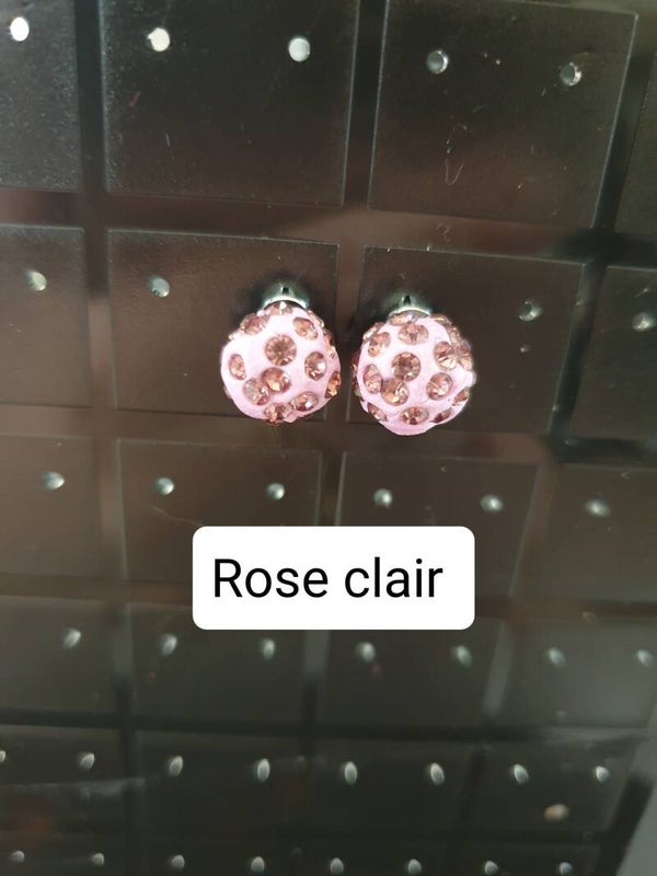 Boucles d'oreilles disco rose clair