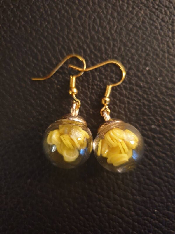 Boucles d'oreilles boule citrons