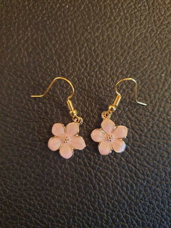 Boucles d'oreilles "Fleur" rose