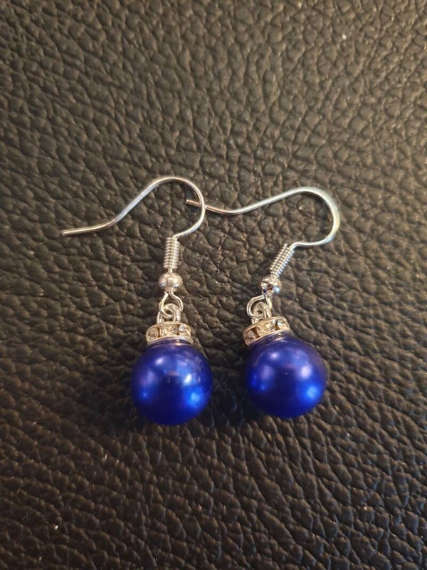 Boucles d'oreilles Noël bleu roi