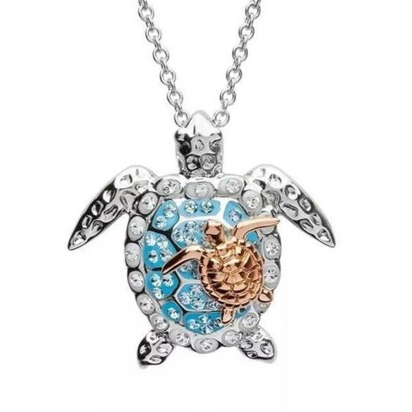 Collier fantaisie "Tortue" dos doré