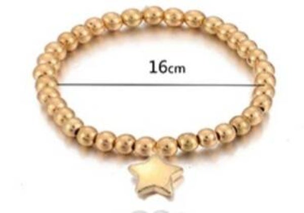 Bracelet fantaisie extensible doré étoile