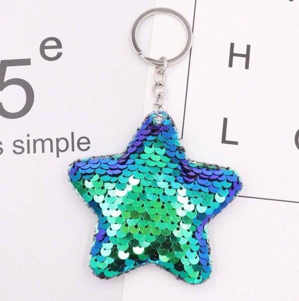 Sequins étoile vert bleu