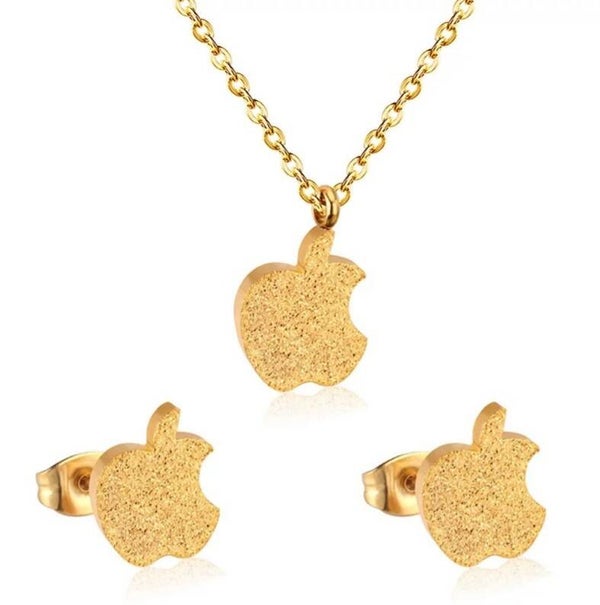Parure dorée pomme croquée