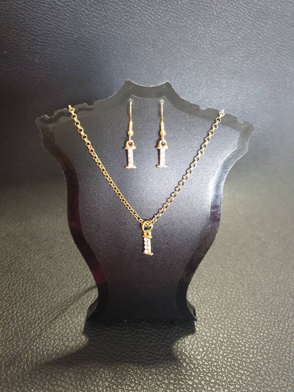 Parure fantaisie diamant "I"
