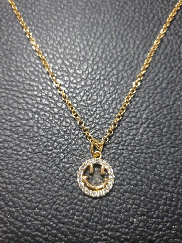 Collier fantaisie Smiley blanc