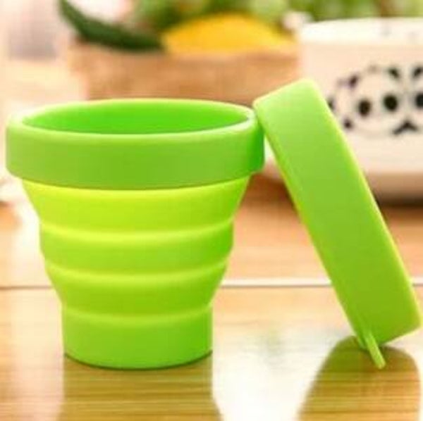 Verre silicone retractable vert