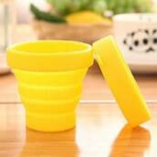 Verre silicone retractable jaune