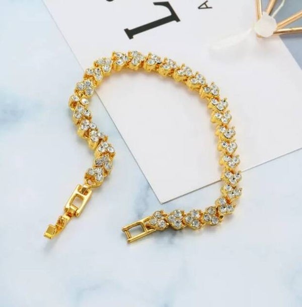 Magnifique bracelet fantaisie "Coeur" doré