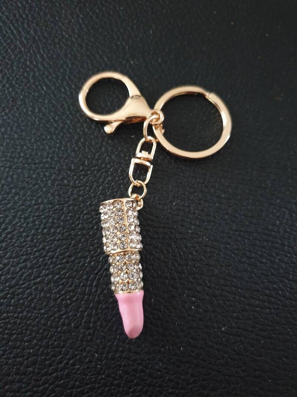 Porte-clés "Rouge à lèvres" rose clair