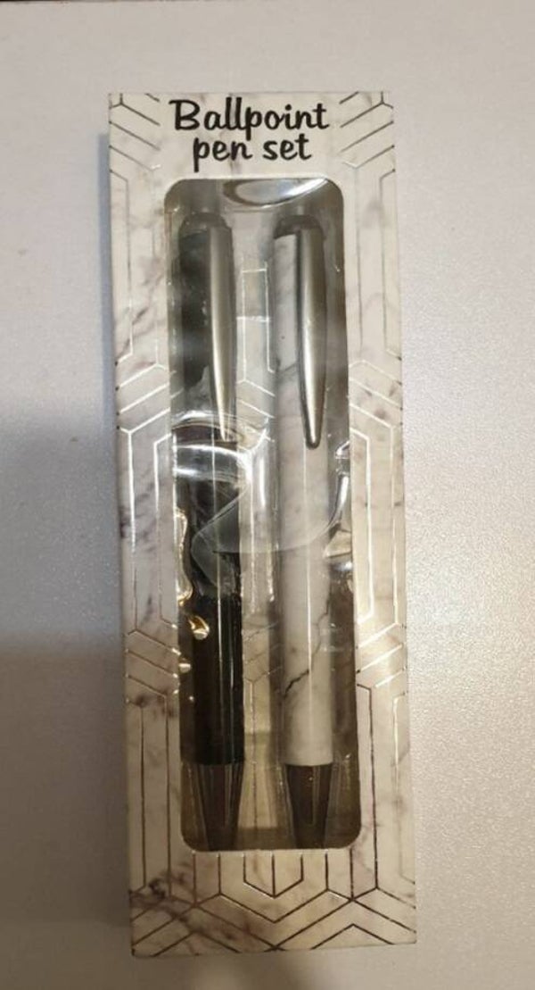 Parure stylos marbrés