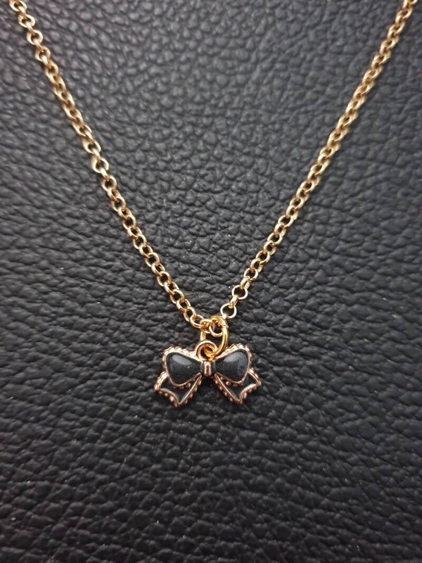 Collier fantaisie "Nœud papillon" noir