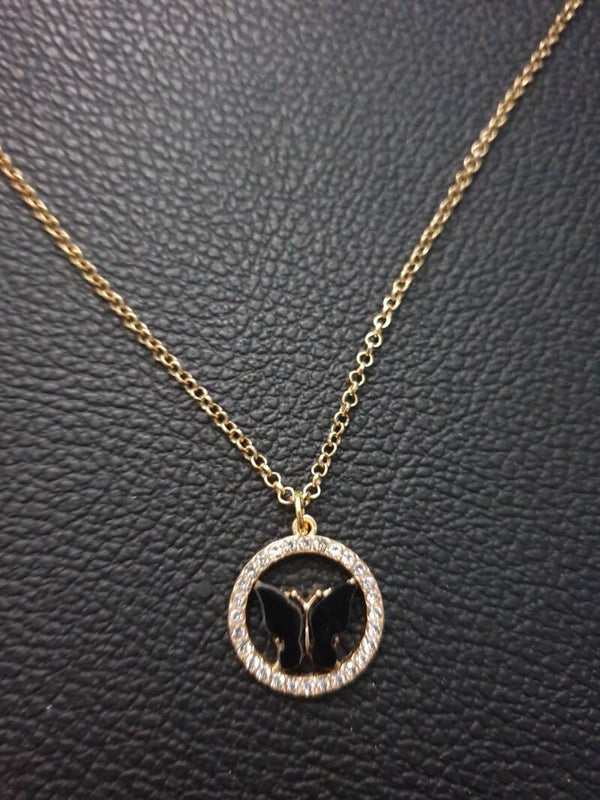 Collier fantaisie "Papillon" noir