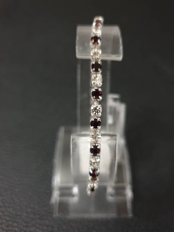 Bracelet fantaisie extensible blanc et marron