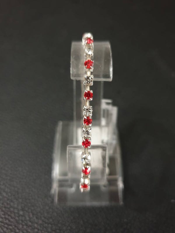 Bracelet extensible rouge et blanc