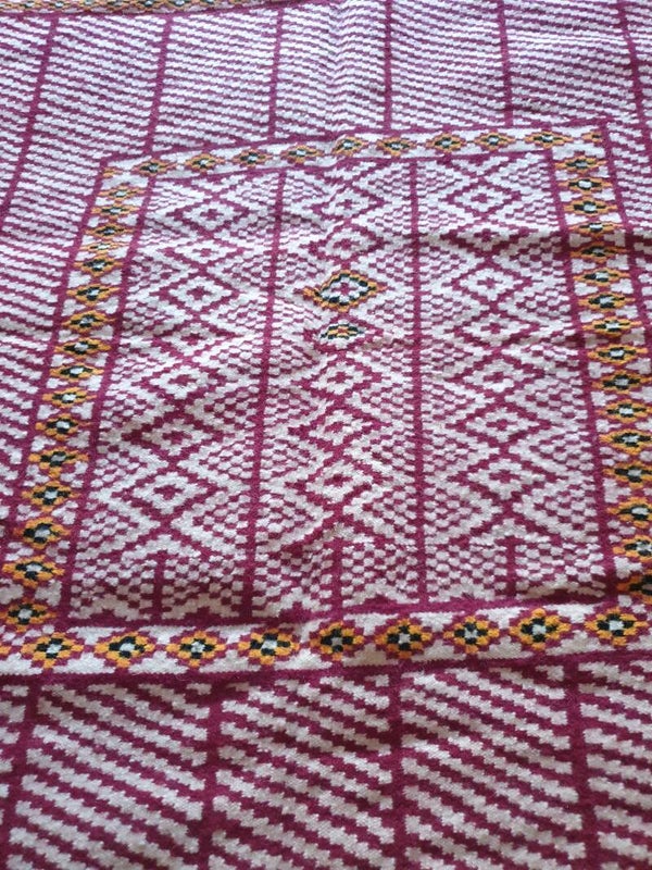 Couverture en laine véritable faite main pour lit 2 personnes