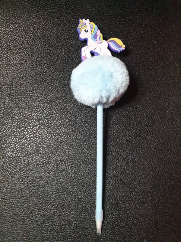 Stylo licorne pompon