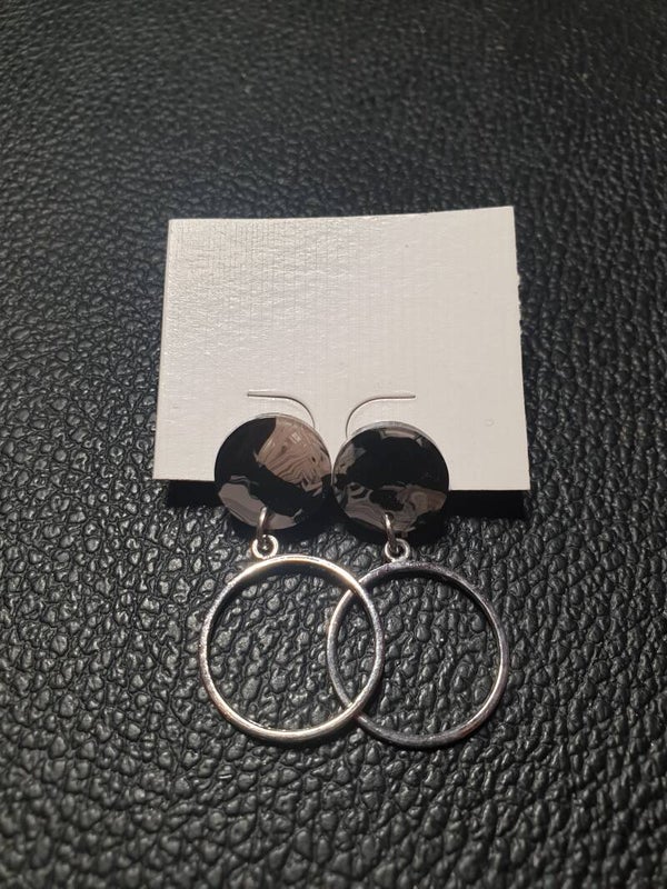 Boucles d'oreilles fantaisie 2 cercles