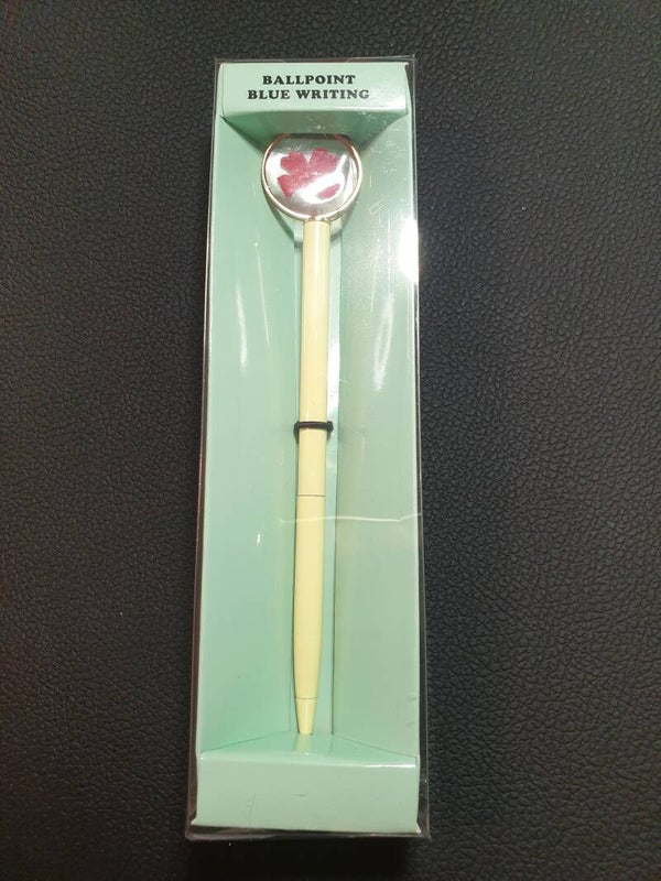 Magnifique stylo jaune avec fleur