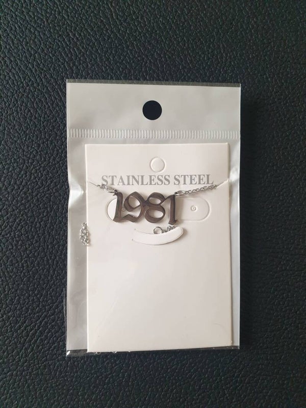 Collier acier inoxydable argenté 1981