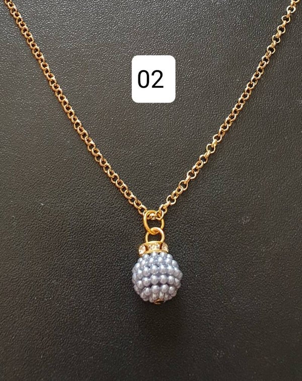 Collier boule disco 02 (gris)