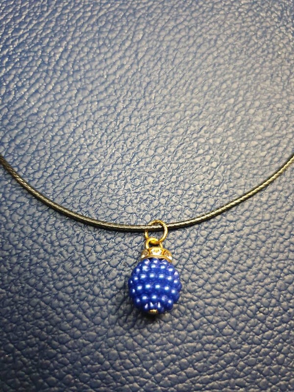 Collier fantaisie "boule disco"01 cordon noir