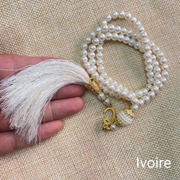 Chapelet musulman blanc ivoire
