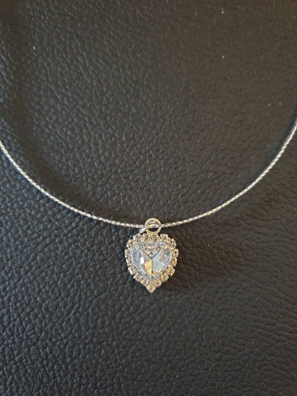 Collier "Coeur" 17 cordon argenté