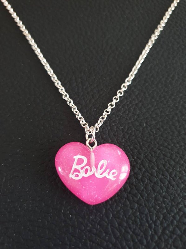 Collier fantaisie "Barbie" rose
