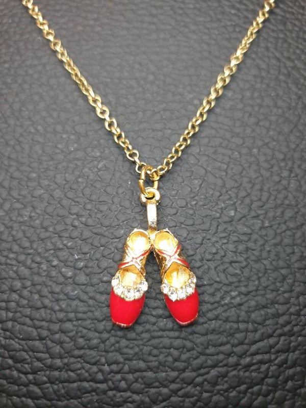 Collier fantaisie "Ballerines" rouge