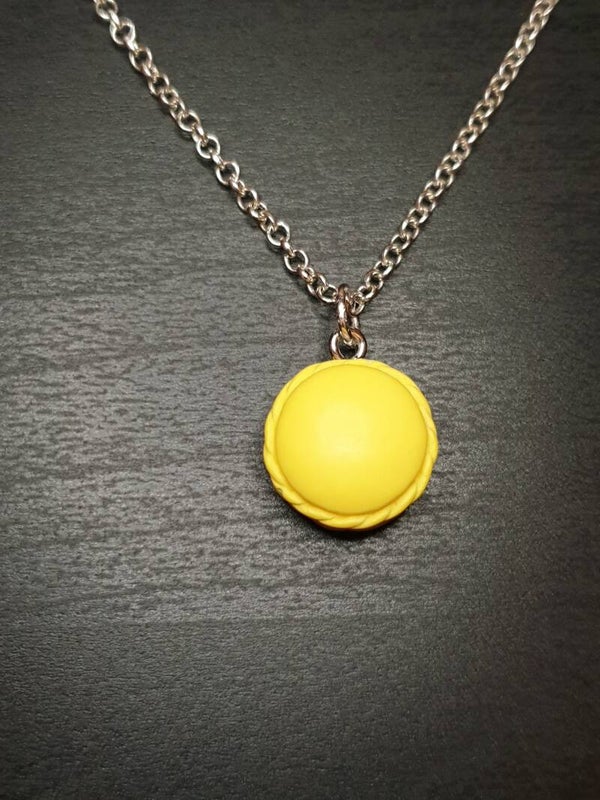 Collier fantaisie "Macaron" jaune