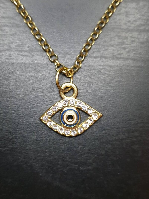 Collier fantaisie "Œil" 01 doré