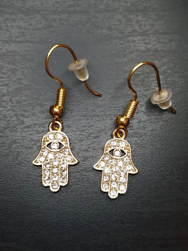 Boucles d'oreilles fantaisie "Main de fatma"