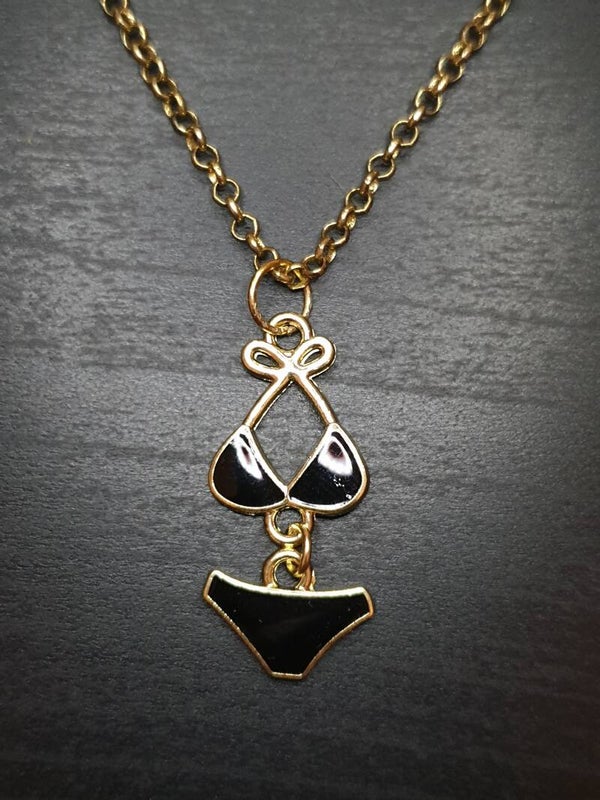 Collier fantaisie "Maillot de bain" noir