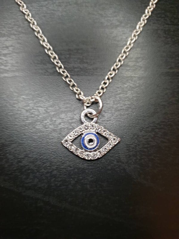 Collier fantaisie "Œil" 01 arg argenté