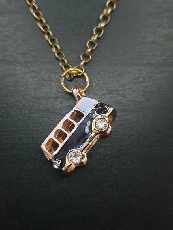 Collier fantaisie "Voiture" noir