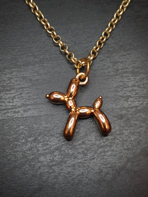 Collier fantaisie "Ballon" chien doré